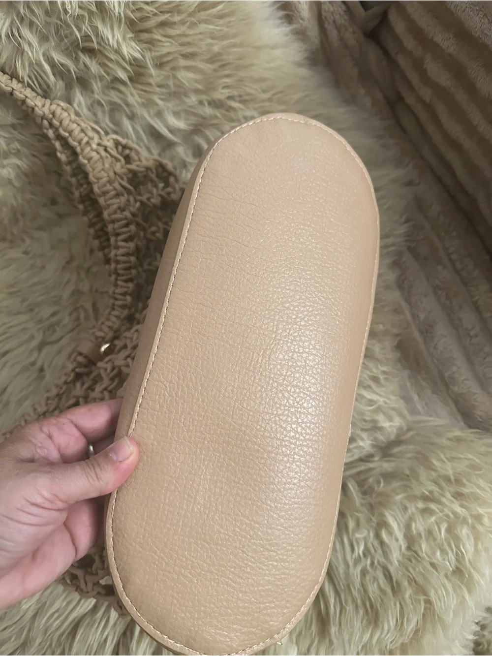 INC Woven Macramé Hobo Bag in Beige NWT